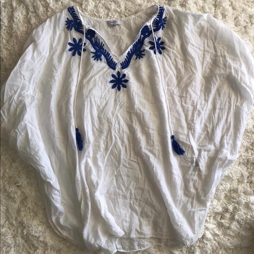 White Beach Blouse Cover